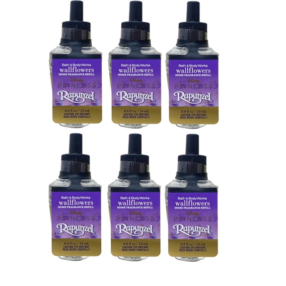 Bath & Body Works Wallflowers Fragrance Warmer Plug-in Refills, Princess Rapunzel, 0.8 fl oz / 24 ml, 6 Count, 6 Pack