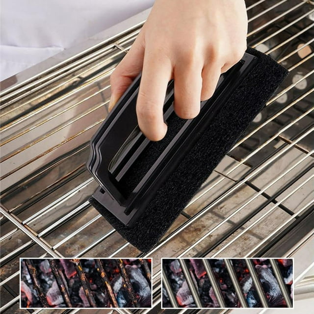 Cepillo de Esponja Resistente para Limpieza de Parrillas con Mango Ergonómico - Limpiador Antirayaduras para Parrillas de Acero Inoxidable y Hierro Fundido - Reutilizable, Fácil de Usar para Interior
