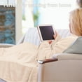 thumbnail image 4 of Wearable Fleece Blanket with Sleeves for Adult Women Men, Super Soft Comfy Plush TV Blanket Throw Wrap Cover for Lounge Couch Reading Watching TV 73" x 51" Latte/Beige, 4 of 6