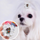thumbnail image 4 of Lazo de pelo de perro cachorro de Navidad para mascotas con banda de goma lazo curvo pétalo flor vacaciones perro accesorios combinación regalo Adepaton CPB-DE-LYY2140-4, 4 of 5