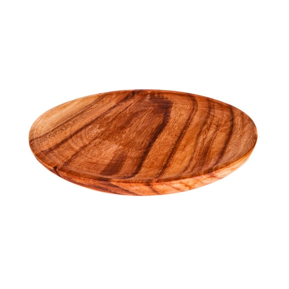 Round Classic Acacia Wood Dinner Plate