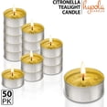 thumbnail image 2 of Hyoola 4 Hour Yellow Citronella Scented Tealight Candles, 50-Pack, DEET Free, 2 of 7