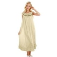 thumbnail image 2 of Wancir Women's Summer Sleeveless Ice Silk Nightgown Lace Trim & Mid-Calf Length, 2 of 8