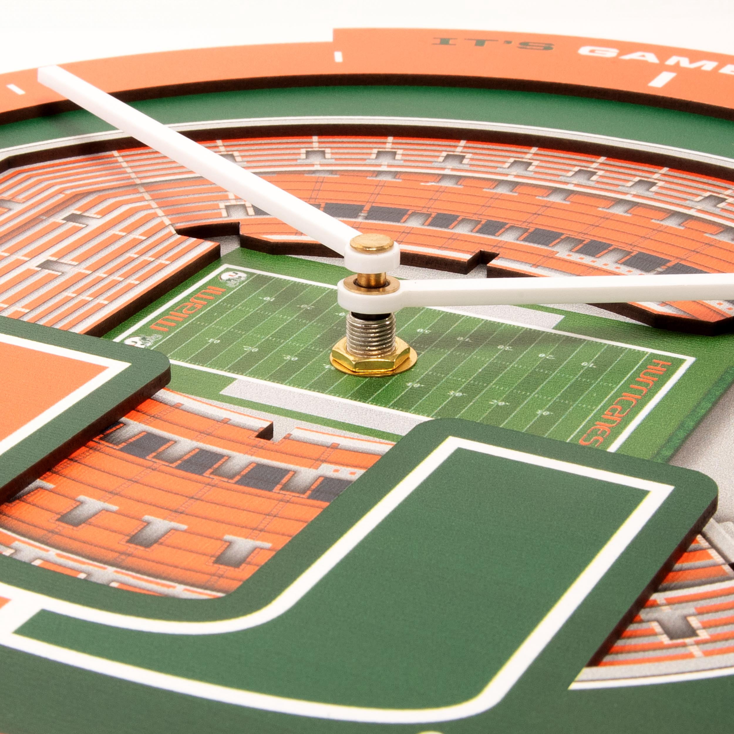 YouTheFan NCAA Miami Hurricanes Stadiumview 3D Wall Clock