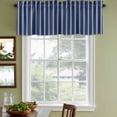 thumbnail image 3 of Navy Blue Striped Curtain Valances for Windows, Kitchen Valance Window Treatments Panel 2 Pack, Navy Blue White Farmhouse Stripes Rod Pocket Short Curtains for Bathroom Bedroom 60 x 18 Inch, 3 of 8