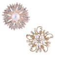 thumbnail image 1 of 2 piezas de broche de flores con ramilletes de perlas simuladas, 1 of 5