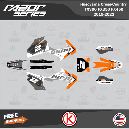 Kalair GFX Graphics Kit for Husqvarna TX300 FX350 and FX450 (2019-2022) Razor Series Kalair GFX Graphics Kit for Husqvarna TX300 FX350 and FX450 (2019-2022) Razor Series