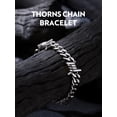 thumbnail image 6 of Bandmax 9MM Thorns Cuban Link Chain Bracelet for Men Dad Son Father's Day Graduation Gift Stainless Steel Curb Chain Bracelet for Women Punk Jewelry, 6 of 9