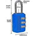 thumbnail image 3 of Keyless 3-digit combination padlock, blue., 3 of 5