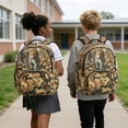 thumbnail image 4 of FKELYI Leaf Leopard Print 17 Inch School Backpacks Spacious Kids Backpack Lightweight School Bookbag for Boys Girls Casual Daypack Schoolbag Rucksack, 4 of 7