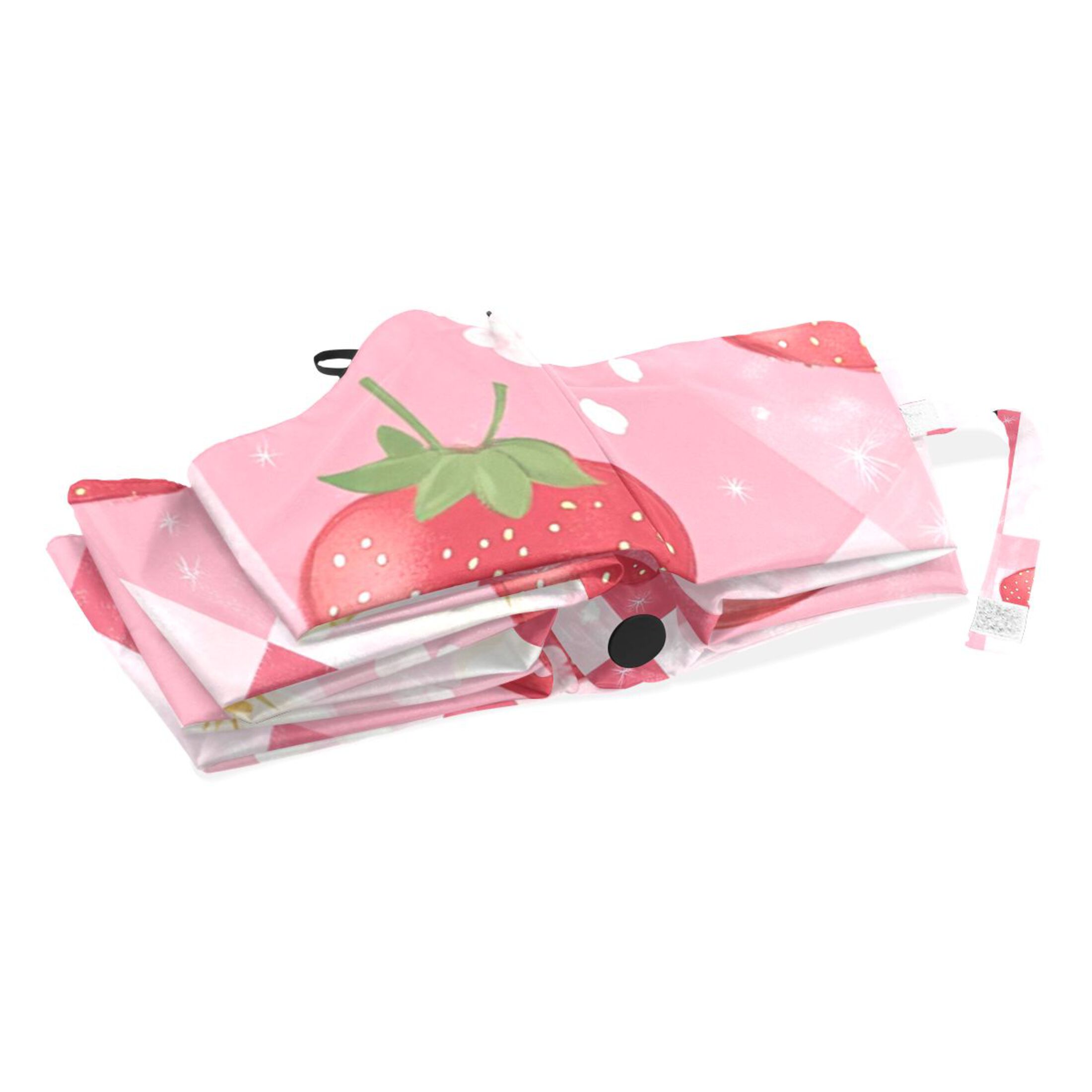 BZSMCE One-Touch Auto Open Close Rain Umbrella With Creative Sweet Strawberry Pattern