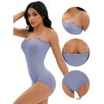 thumbnail image 3 of DARING DIVA Button Bottom Shapewear Cami Slimming Butt Lifter Bodysuit L Blue, 3 of 6