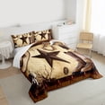 thumbnail image 3 of Manfei Western Cowboy Bedding Comforter Set 2pcs, Vintage Boots Hat Twin Comforter Sets, Brown Rustic Farmhouse Bedding Set, Ultra Soft Home Decor, 3 of 8