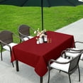 thumbnail image 6 of LUSHVIDA 100% Waterproof PVC Outdoor/Indoor Tablecloth with Umbrella Hole and Zipper-Red, 60x120 inch Vinyl Tablecloth for Patio/Garden/BBQ, 6 of 7