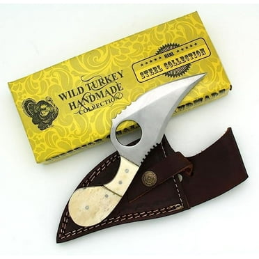 Wild Turkey Handmade 4.5 in Fixed Blade Tactical Knife, with Sheath