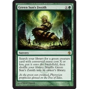 Green Sun's Zenith, A single individual card from the Magic: the Gathering (MTG) trading and collectible card game (TCG/CCG). Ship from