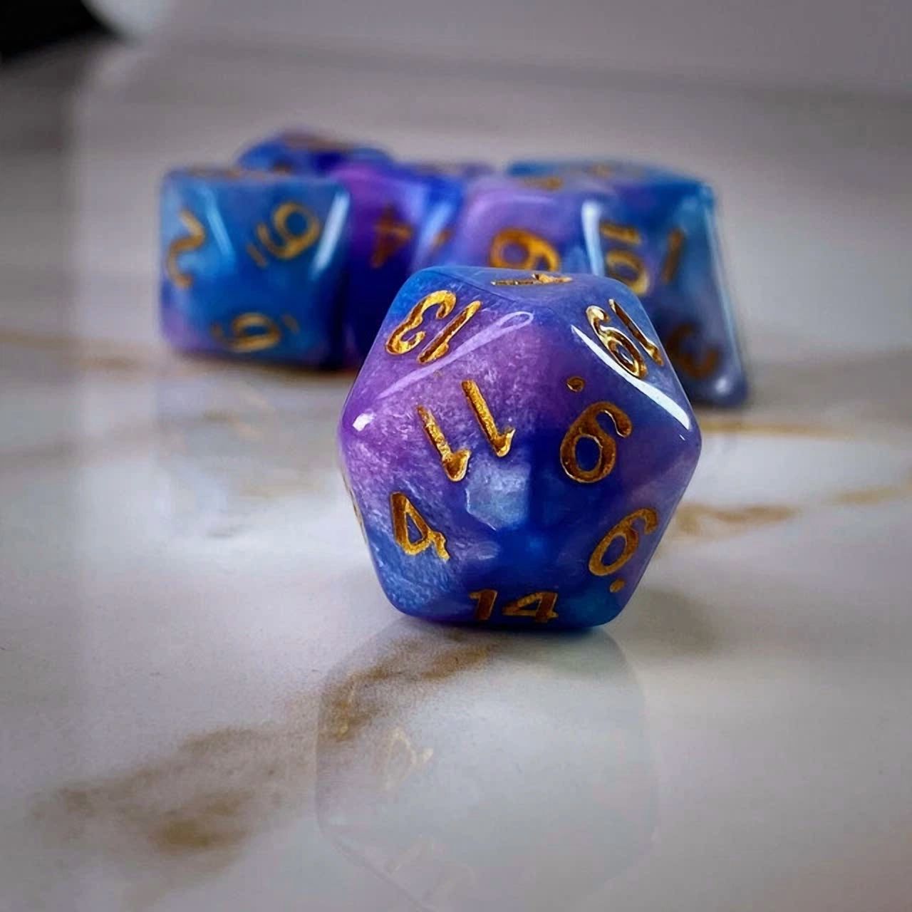 PRIME- Sage'S Stones - Purp/Blue Acrylic Polyhedral Dice Set Rpg Dnd Dungeons Dragons