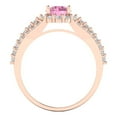 thumbnail image 4 of Clara Pucci 14K Rose Gold Solid Gold Pink Halo Anniversary Ring for Women - 1.83 cttw Round Cut, 4 of 8