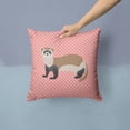 thumbnail image 2 of Carolines Treasures BB7878PW1414 Ferret Pink Check Fabric Decorative Pillow, 14 x 14 in., 2 of 4