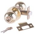 thumbnail image 2 of Arrow RK11-BD-03 Grade 2 Turn-Pushbutton Entrance Cylindrical Lock Ball Knob Conventional Cylinder Bright Brass Finish Non-handed, 2 of 2