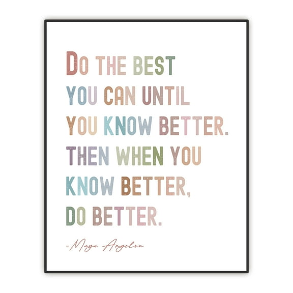 Motivational Wall Decor - Maya Angelou Quote Office Wall Art - Encouragement Gift - Inspirational Poster for School Classroom Bedroom UNFRAMED Print (8X10 INCH)