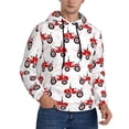 thumbnail image 2 of Kdxio Red Wheeled Tractors Print Mens Casual Hooded Collar Drawstring Hoodies Pullover Sweatshirts Casual Long Sleeve Shirts-Large, 2 of 7