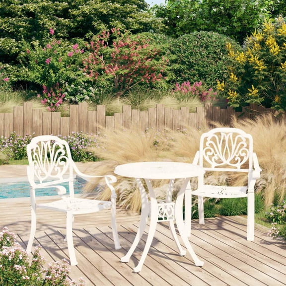 vidaXL Bistro Set Patio Table and Chair Bistro Table Outdoor Cast Aluminum