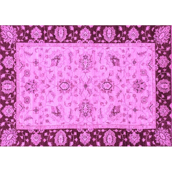 Ahgly Company Indoor Rectangle Abstract Purple Modern Area Rugs, 6' x 9'