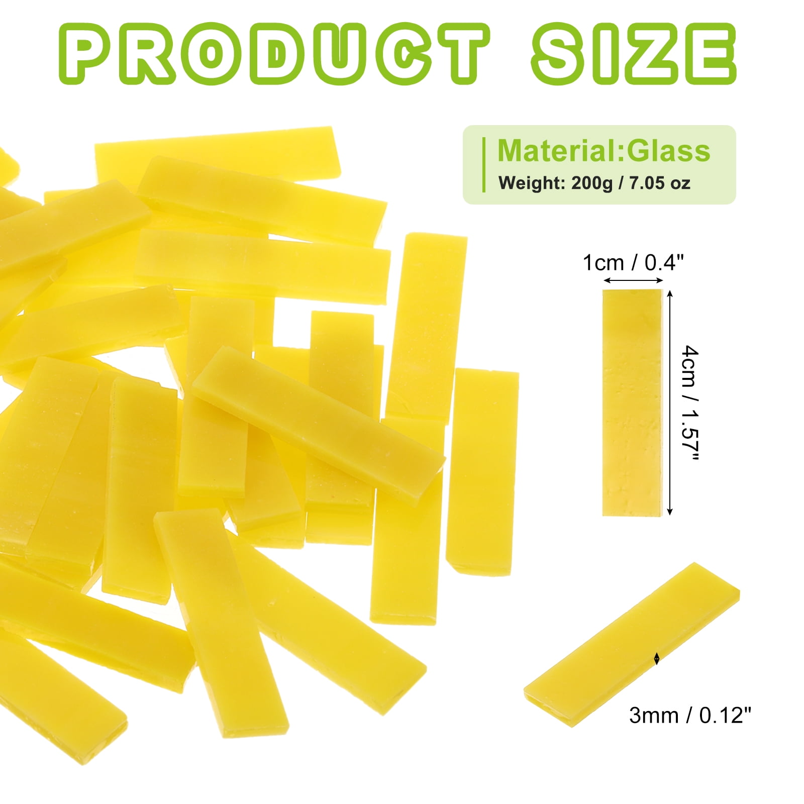 Stained Glass Strip, Lemon Yellow Mosaic Tiles 200g/7.05 oz