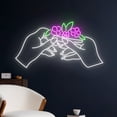thumbnail image 2 of Handmadetneonsign Custom Flower Roll Joint Hand Led Sign, Floral Roll Joint Hands Led Light, 2 of 5