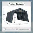thumbnail image 2 of Alpha Joy 13' x 22' x 9.6' Heavy Duty Carport with Roll-up Sidewall & Ventilated Windows, Galvanized Steel Frame Outdoor Storage Shed Carport with Reflective Strip Design, Gray, 2 of 9