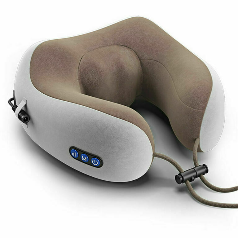 EEZEE Neck Massage Pillow with 3 Vibrating Modes for Neck, Back and Leg  Relax and Support, Travel Neck Pillow with Heat U-Shaped Memory Foam Pillow