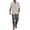 Grey, variant on Letdown 2 Piece Set for Men Cruise Outfits Set Mens Summer Vacation Outfit Long Sleeve Button Down Shirts Drawstring Elastic Waist Wide Leg Pant