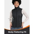 thumbnail image 2 of ORORO Women's Quilted Heated Vest with Battery, Lightweight Heated Chevron Quilted Vest (Black, L), 2 of 10