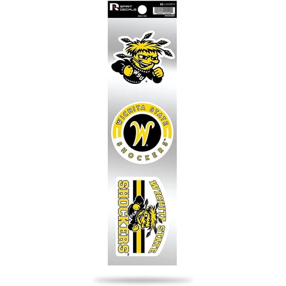 Rico Industries NCAA Wichita State Shockers 3-Piece Retro Spirit Decals