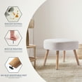 thumbnail image 3 of WestinTrends 21" Wide Square Upholstered Cushion Ottoman Foot Stool, Gray, 3 of 10