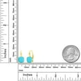 thumbnail image 3 of Gem Stone King 4.00 Ct Cushion Green Turquoise 18K Yellow Gold Plated Silver Earrings, 3 of 4
