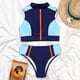thumbnail image 5 of Traje de baño tankini de cintura alta con cremallera y bloques de color para mujer Traje de baño de dos piezas para mujer Trajes de baño tankini para mujer Traje de baño de 2 piezas para mujer Trajes, 5 of 7
