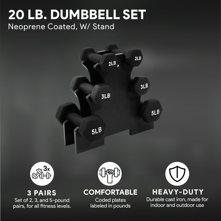 BalanceFrom Vinyl store Dumbbell Set, 40 Lbs. (20 Lbs. Pair), Adjustable, Black