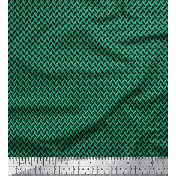 Soimoi Cotton Duck Fabric Herringbone Small Print Sewing Fabric Yard 42 Inch Wide