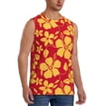 thumbnail image 2 of Balery Red Vintage Flowers Camisetas sin mangas para hombre, absorbe la humedad y protege contra el mal olor.-Large, 2 of 7