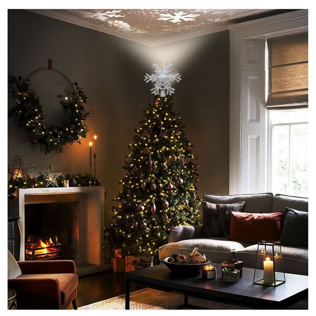 PEONAVET A Projecto A Projecto Christmas Lights String Tree Top Snowflake Lights Projection Snowflake Spinning Gift Decoration Layout
