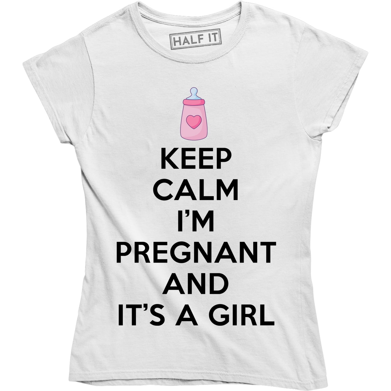 Keep Calm I'm Pregnant And It's A Girl Funny Maternity Pregnancy Women ...