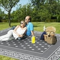 Findosom 6'x9' Gray Large Outdoor Mat RV Outdoor Rug Reversible Plastic