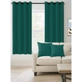 thumbnail image 2 of Fsddascl Dark Green Blackout Curtains for Bedroom/Living Room, Thermal Insulated Kitchen Curtains, Modern Pure Dark Green Grommet Darkening Window Treatment Drapes 52"x90"x2, 2 of 8