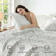 thumbnail image 3 of Exclusivo Mezcla 100% Cotton Quilts Twin Size Sage Green, Soft Breathable Bedspread Gauze Boho Pattern Coverlet Lightweight Twin Quilt Bedding Set for All Seasons( 1 Quilt and 1 Pillow Sham), 3 of 7
