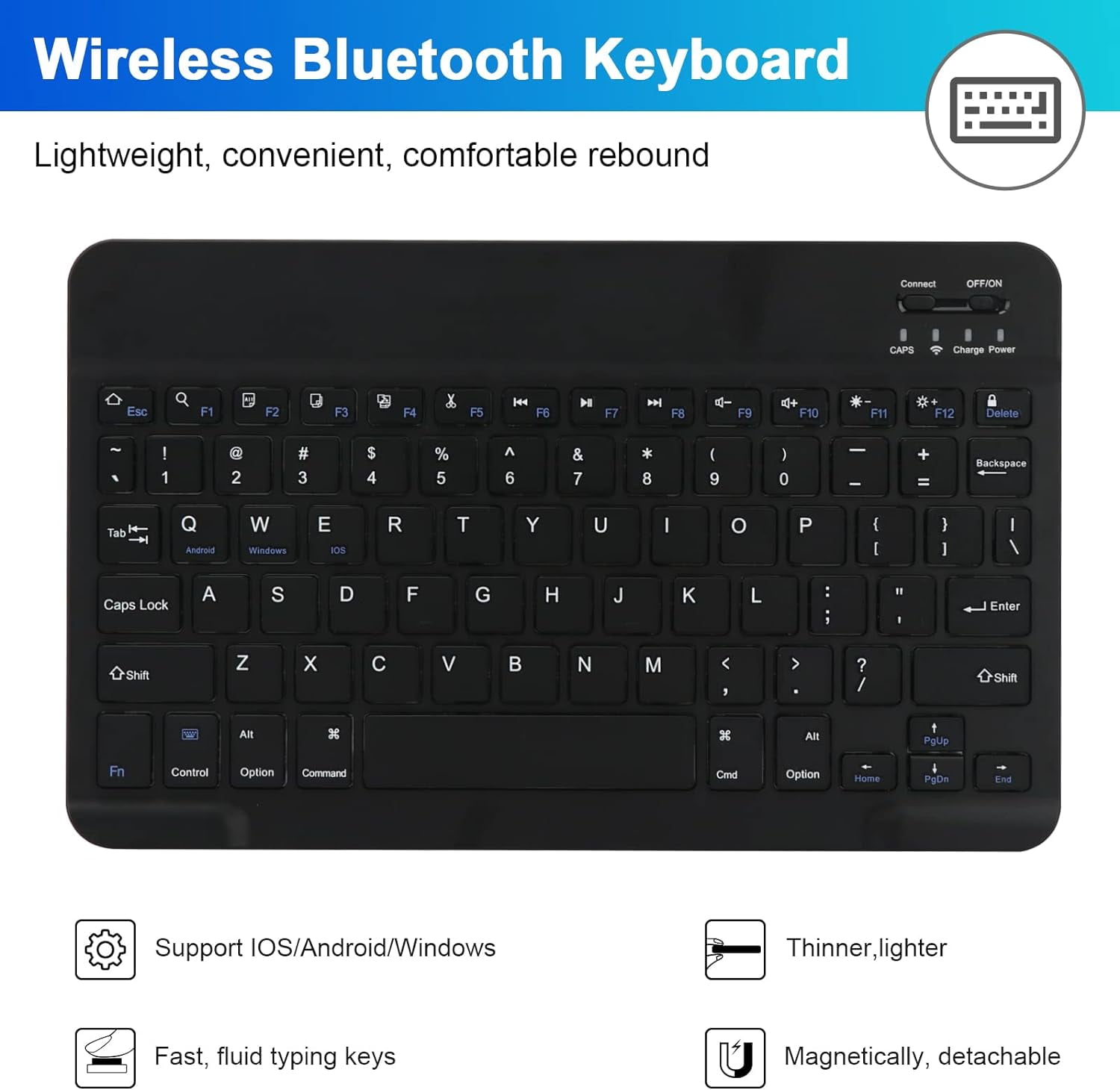 KOMI Keyboard Case for 10.2 inch iPad, Wireless Case with Keyboard with Pencil Holder for iPad 10.2&10.5 inch(9th 2021/8th 2020/7th Generation 2019, iPad Air 3 2019, iPad Pro 2017)