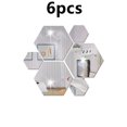 thumbnail image 1 of 6/12 Uds pegatinas de espejo de pared 3D autoadhesivas DIY forma hexagonal azulejos acrílicos pegatina decoración del hogar pegatina decorativa artística de pared, 1 of 5
