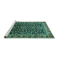 thumbnail image 2 of Ahgly Company Machine Washable Indoor Round Persian Turquoise Blue Traditional Area Rugs, 5' Round, 2 of 4