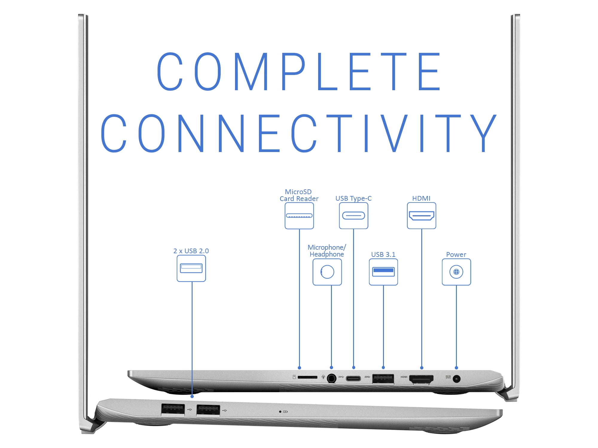 ASUS Vivobook Notebook, 15.6" FHD Display, AMD Ryzen 5 3500U Upto 3.7GHz, 4GB RAM, 256GB NVMe SSD, Vega 8, HDMI, Card Reader, Wi-Fi, Bluetooth, Windows 10 Pro